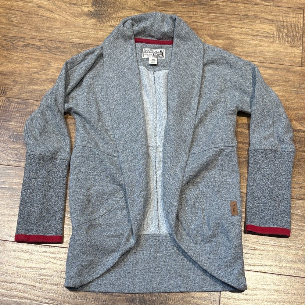 Roots kids Gray Cardigan with Red Accent size small
